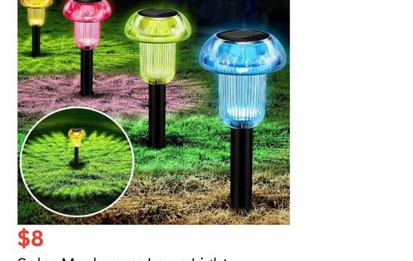 Solar Mushroom Lawn Light